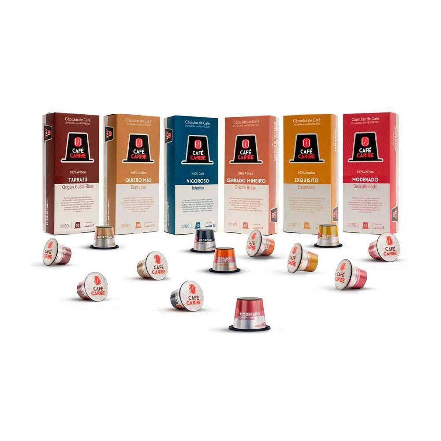 Café Caribe Mix Completo 60 Cápsulas compatibles con Nespresso