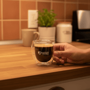 Taza de Vidrio Doble Pared 250 ml - Café con Sentido