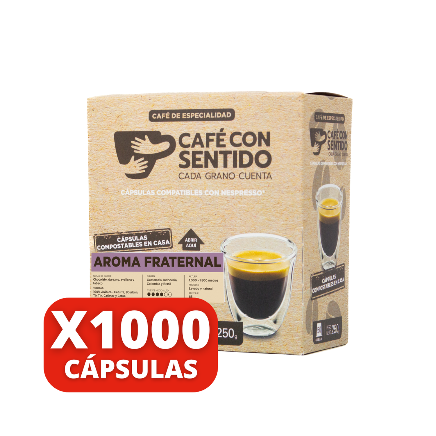 Café Aroma Fraternal 1.000 cápsulas compatibles con Nespresso
