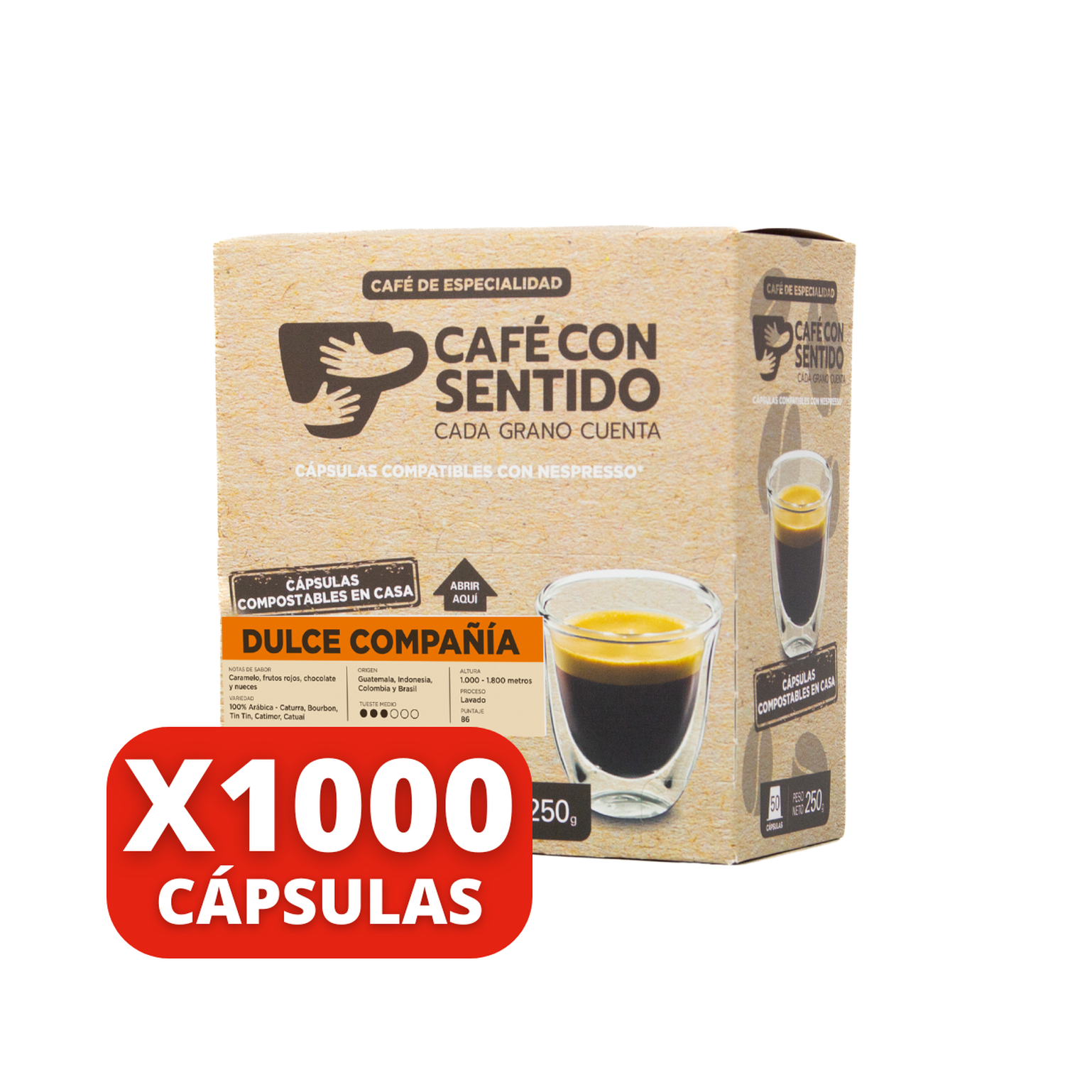 Café Dulce Compañia 1.000 cápsulas compatibles con Nespresso
