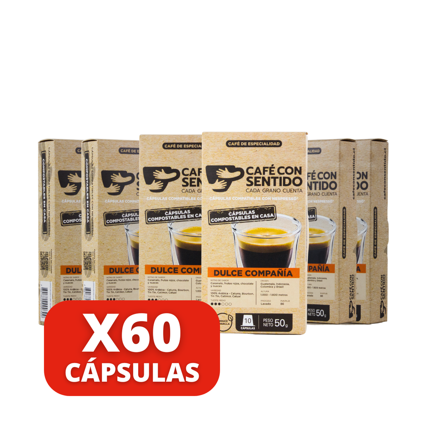 Café Dulce Compañia 60 cápsulas compatibles con Nespresso
