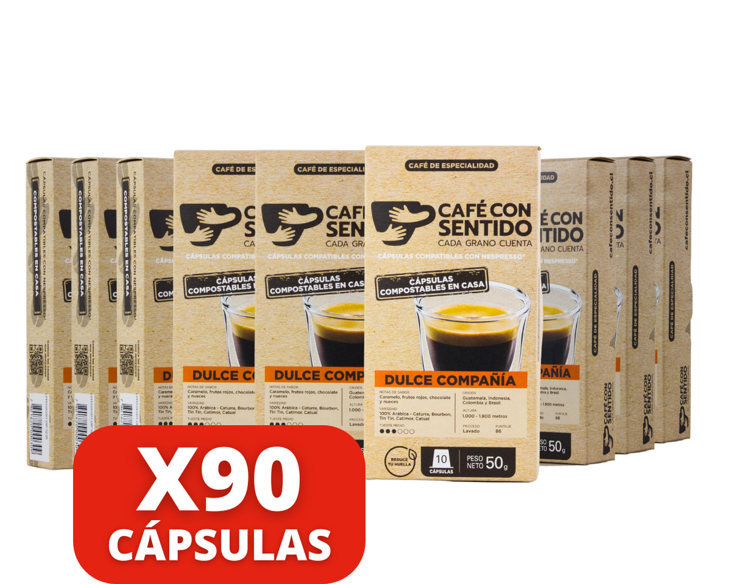 Café Dulce Compañia 90 cápsulas compatibles con Nespresso

