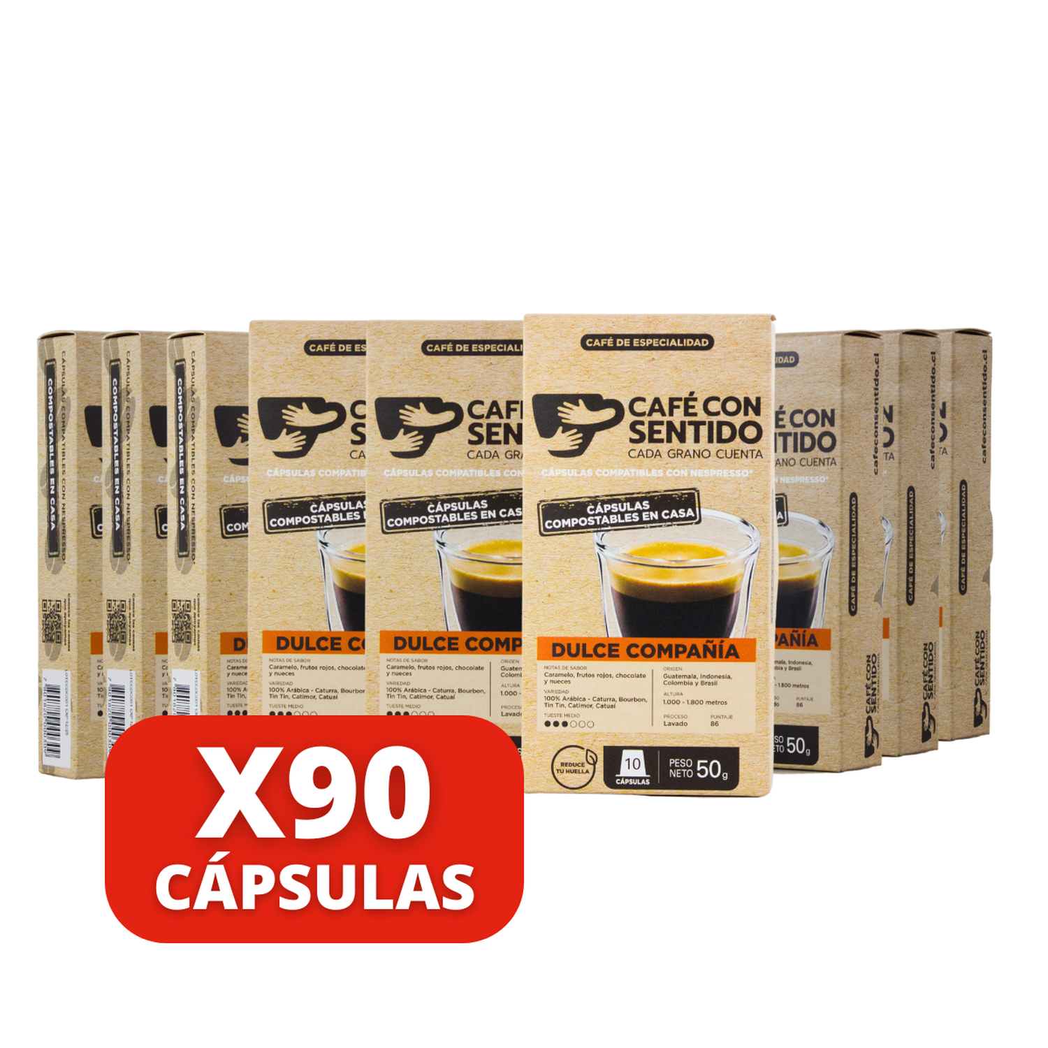 Café Dulce Compañia 90 cápsulas compatibles con Nespresso
