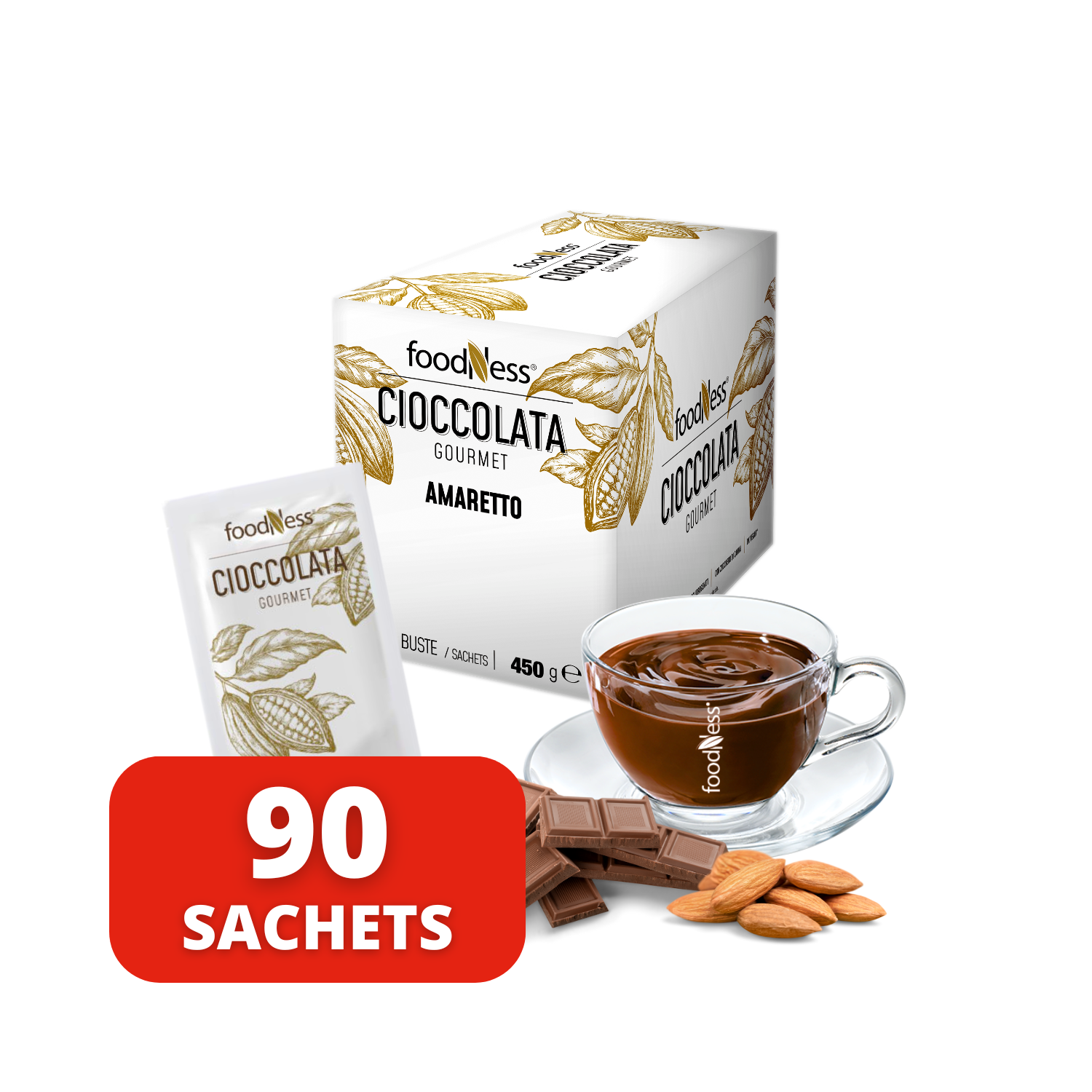 Chocolate Caliente con sabor Amaretto 90 Sachets
