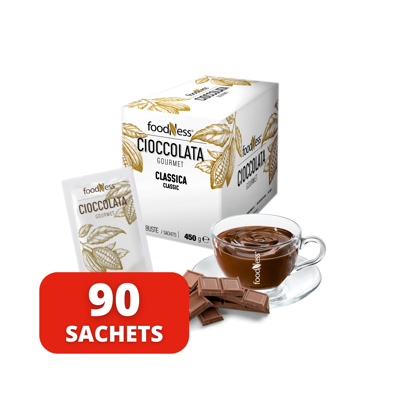Chocolate Caliente Italiano Clásico 90 Sachets
