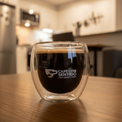Taza de Vidrio Doble Pared 150 ml - Café con Sentido