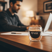 Taza de Vidrio Doble Pared 80ml - Café con Sentido